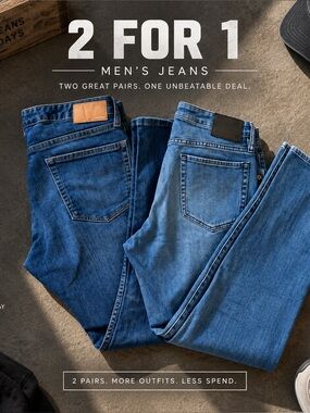 Set of 2: Bonobos Men's Classic Blue Jeans - Versatile Everyday Denim